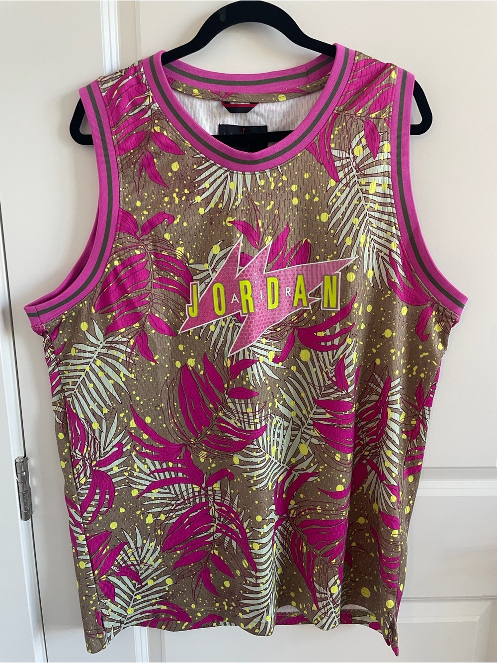Jordan Pink-Trim Tropical Print Jersey